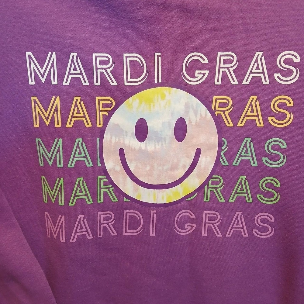 Mardi Gras szS sweatshirt party colorful Louisiana southern new orleans recycled